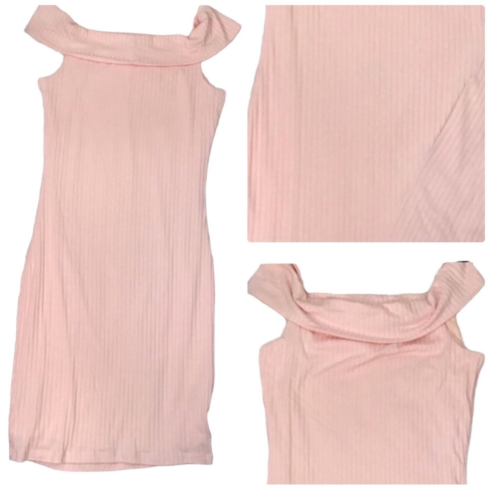 Crece - Off – The – Shoulder Ribbed Body-con Dress Medium NWOT